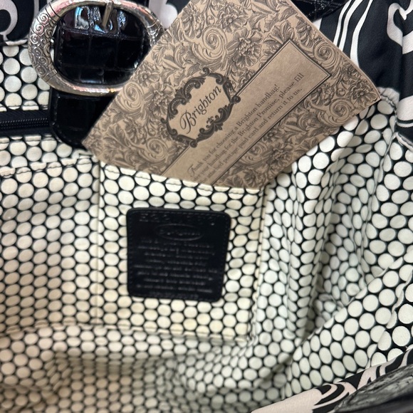 Brighton Black and White Swirl Shoulder Bag with DustBag, Brand New! - Picture 7 of 12